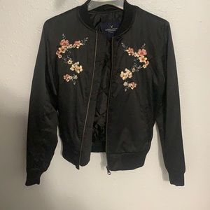 American Eagle Flower Bomber Jacket